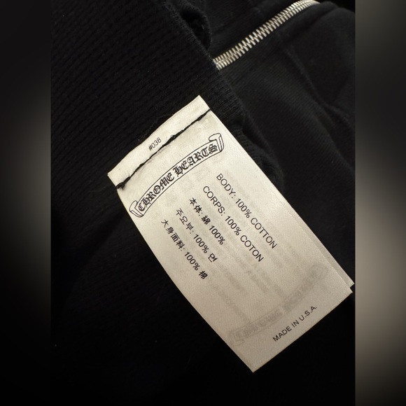 CHROME HEARTS ASPEN EXCLUSIVE HEAVY WEIGHT HOOD ZIP UP BLACK MEDIUM - Picture 6 of 10